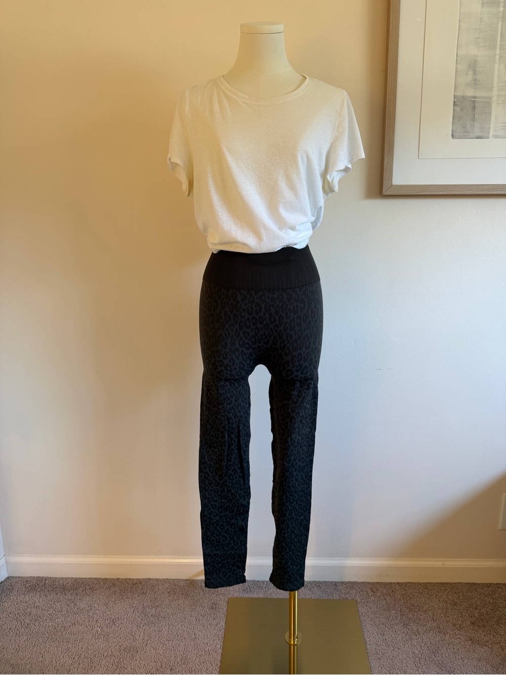 Marlow Black Leopard-Print Ponte Leggings